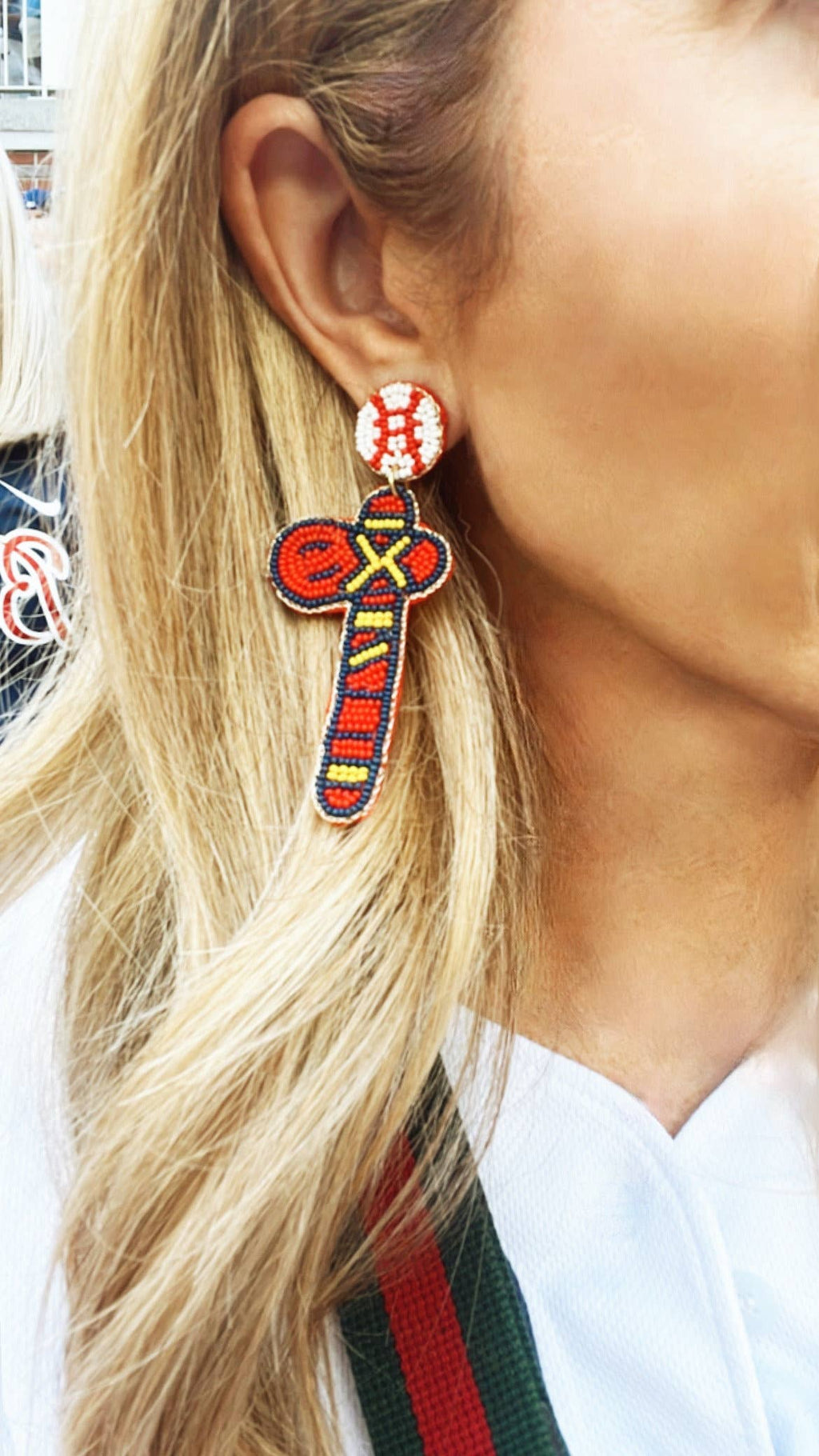 Atlanta Braves Beaded Tomahawk Earrings