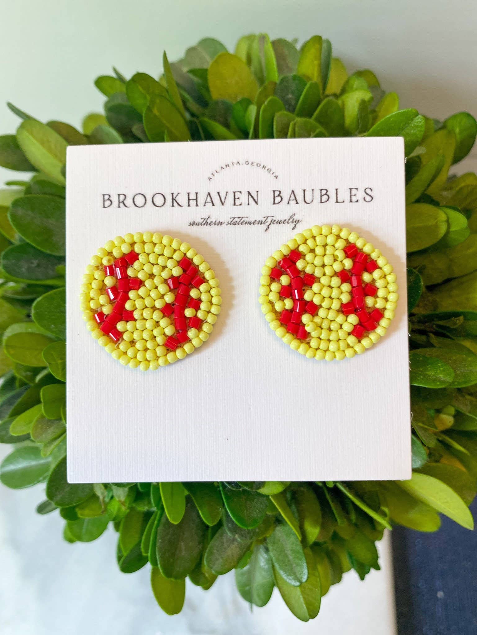 Softball Beaded Earrings