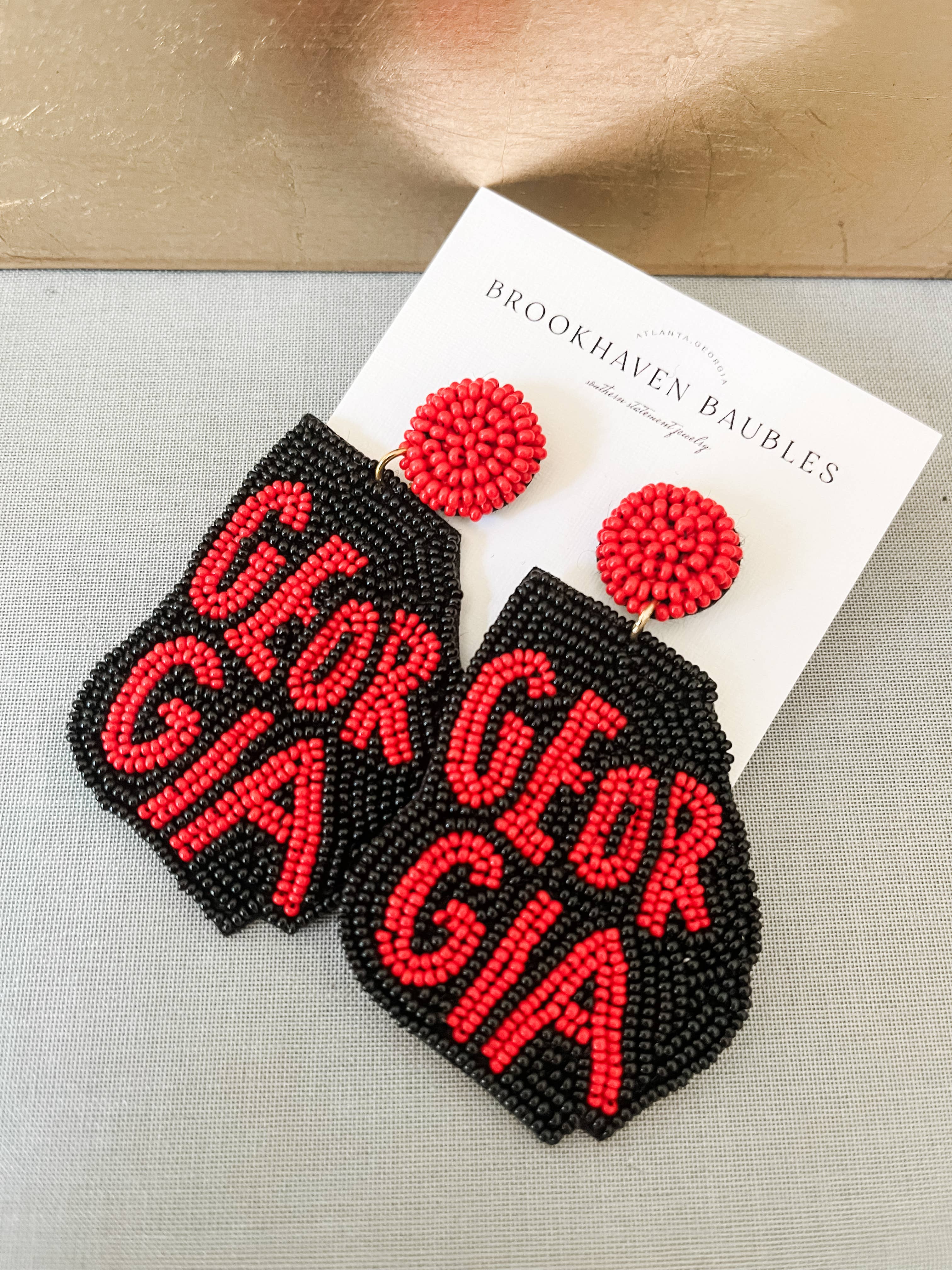 Georgia Red/Black Beaded Earrings