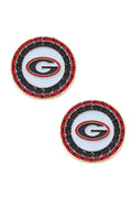 Georgia Bulldogs Pave Disc Earrings