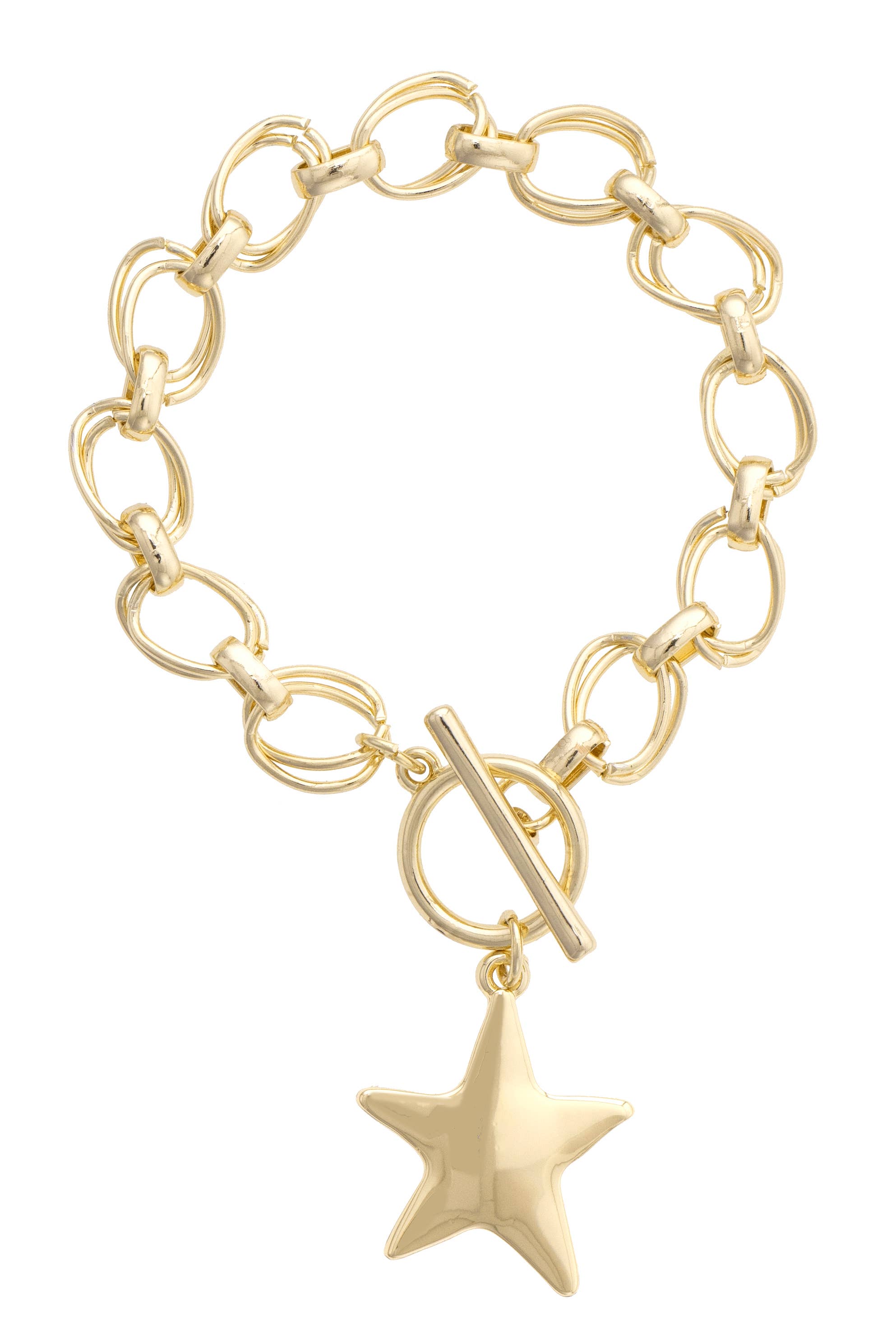 Elise Hammered Star Toggle Bracelet