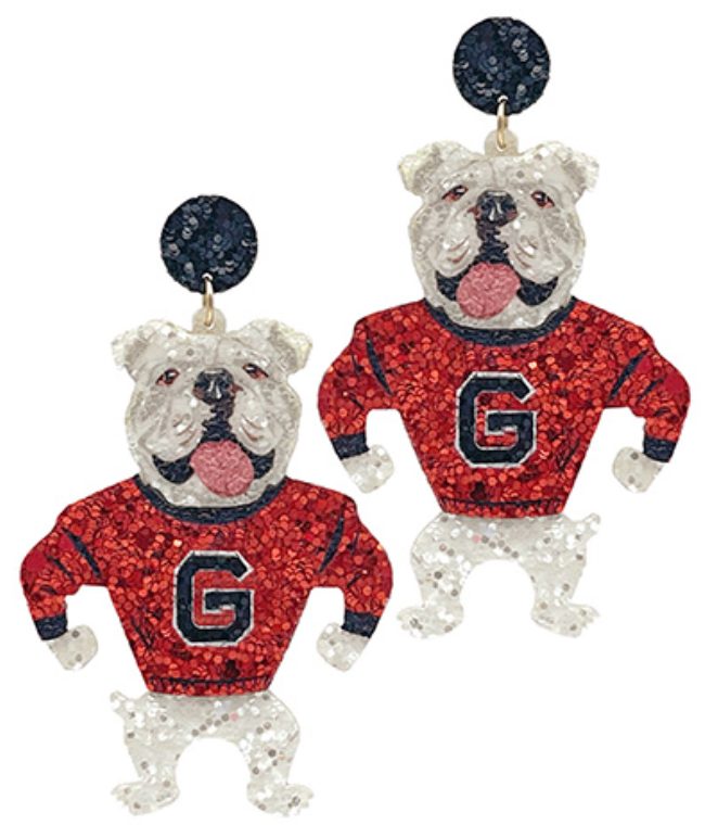 Glitter Bulldog Earrings
