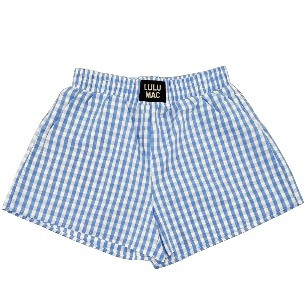 Lulu Mac Blue Gingham Boxer Shorts