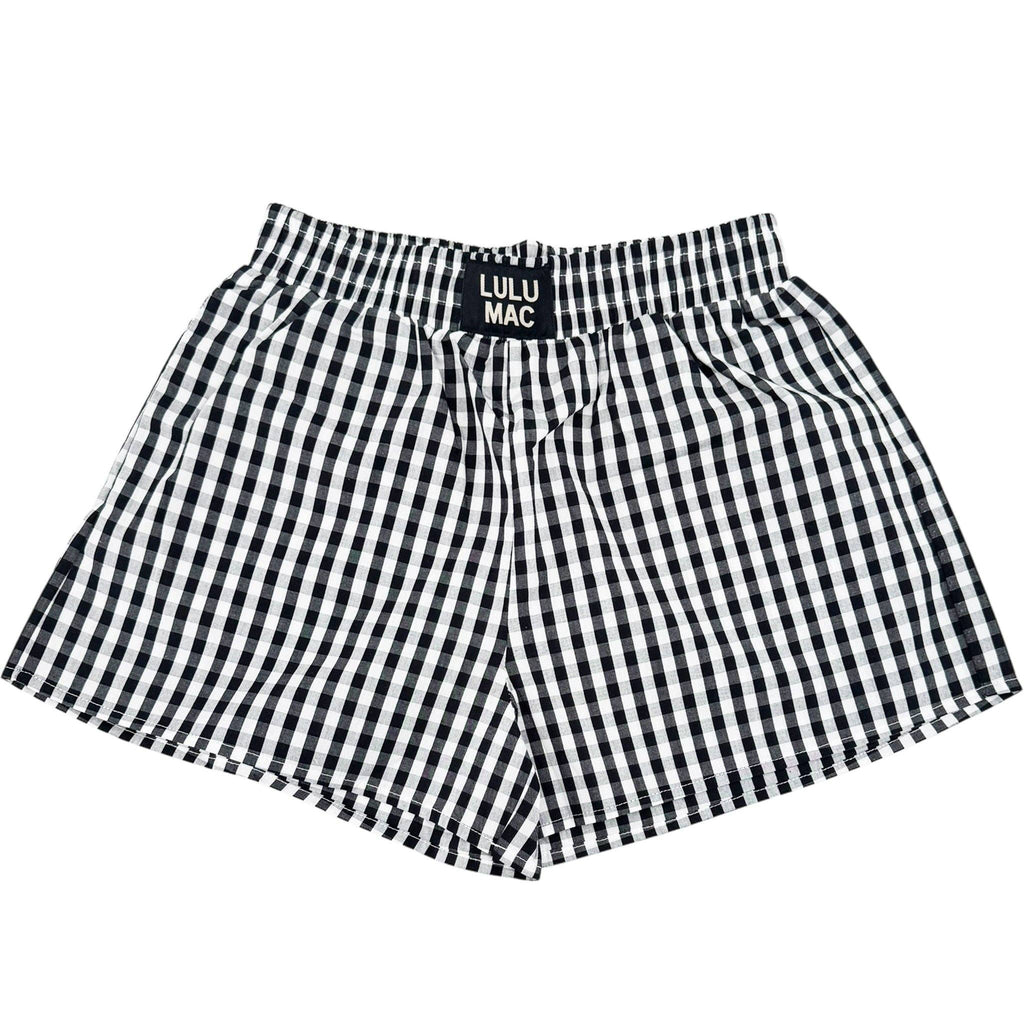 Lulu Mac Shorts: Black Gingham