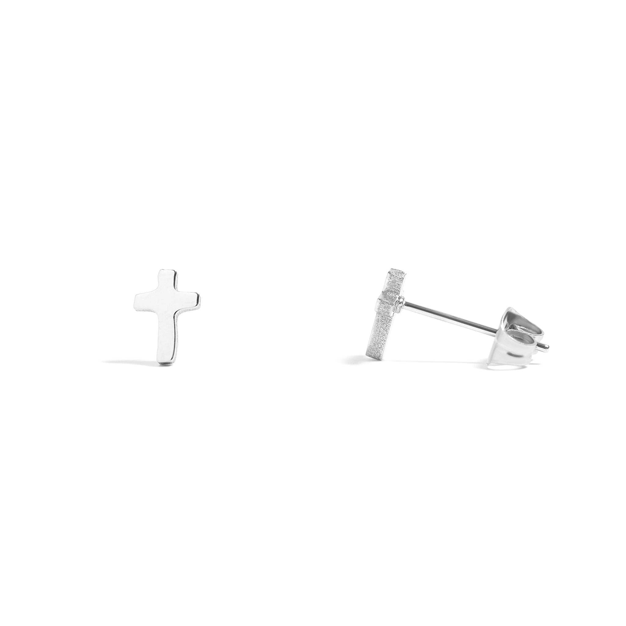 The Silver Grace Cross Studs