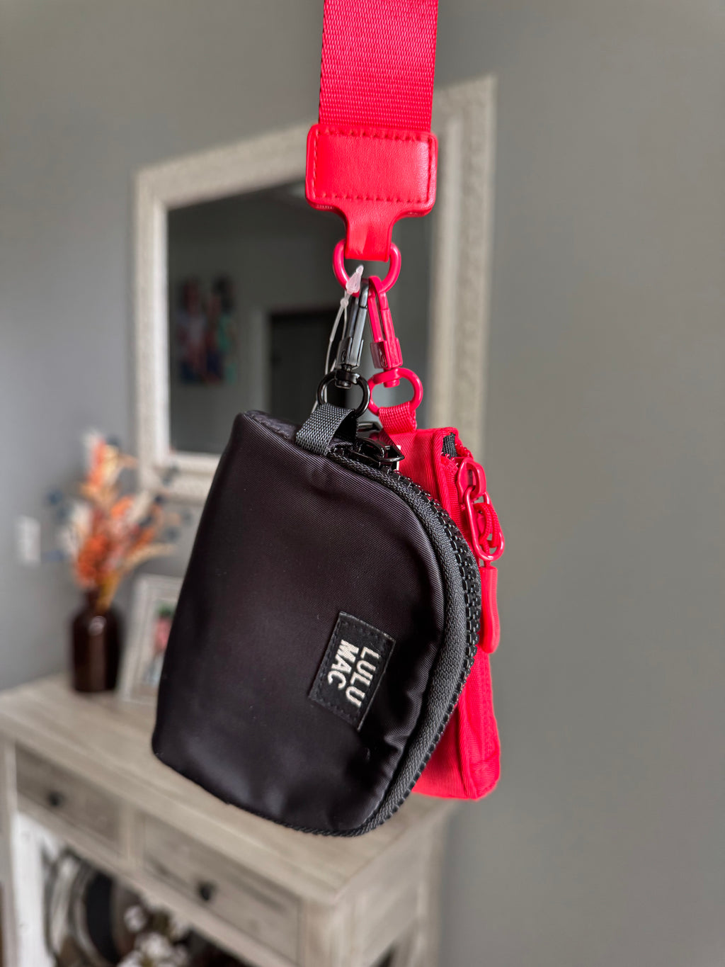 Red/Black Lulu Mac Wristlet