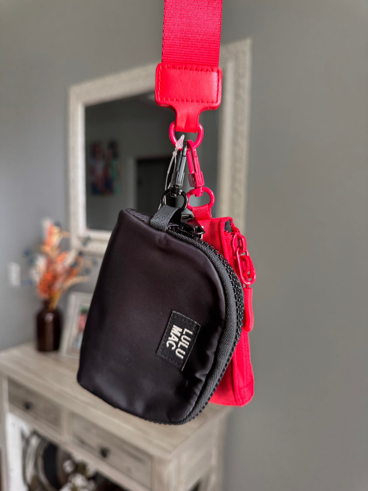 Red/Black Lulu Mac Wristlet