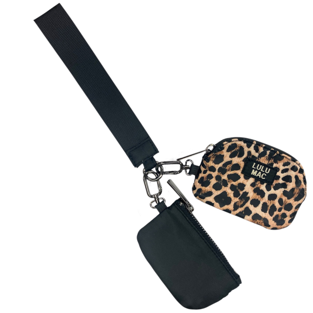 Black/Leopard Lulu Mac Wristlet