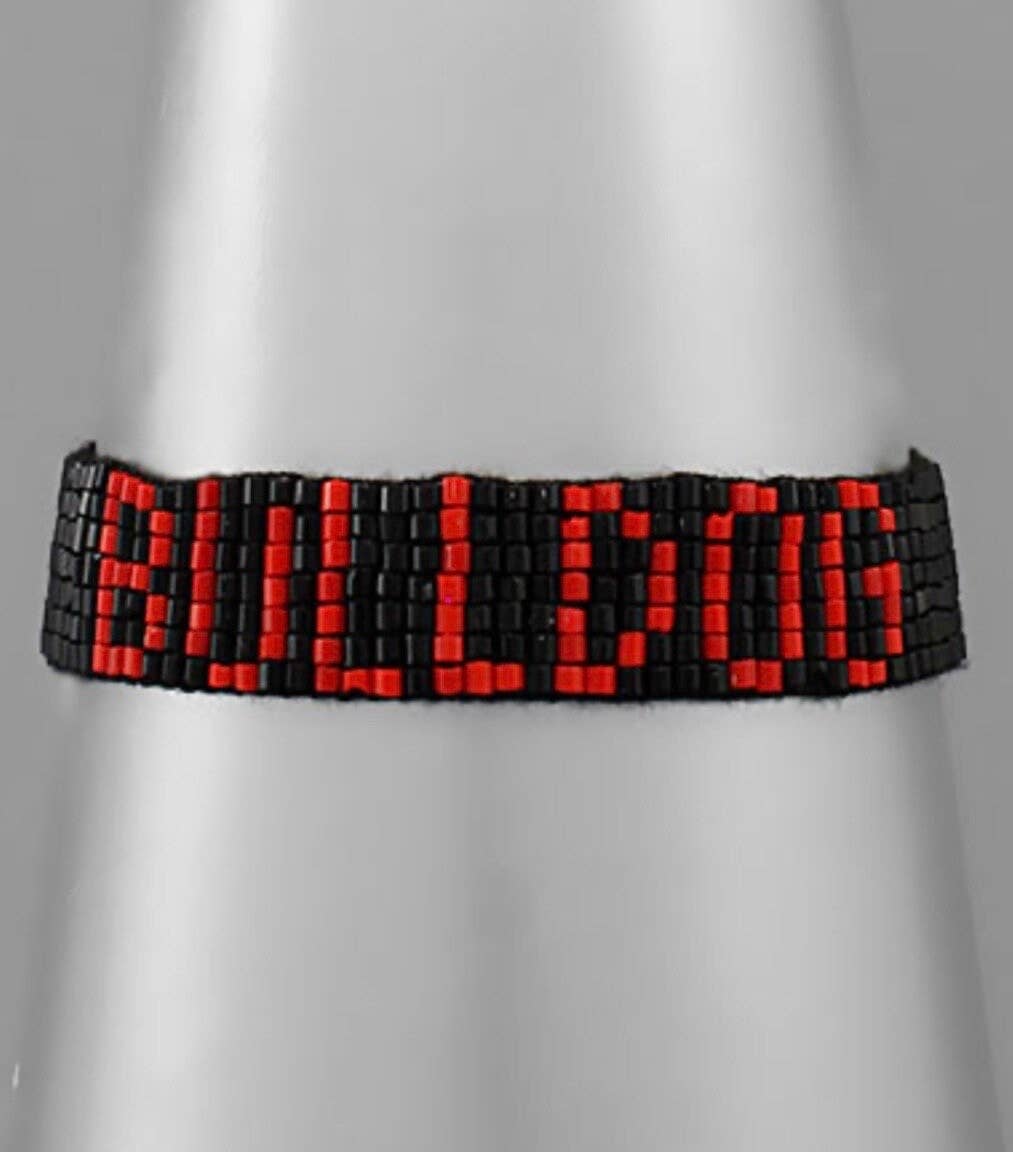Bulldog Beaded Bracelet