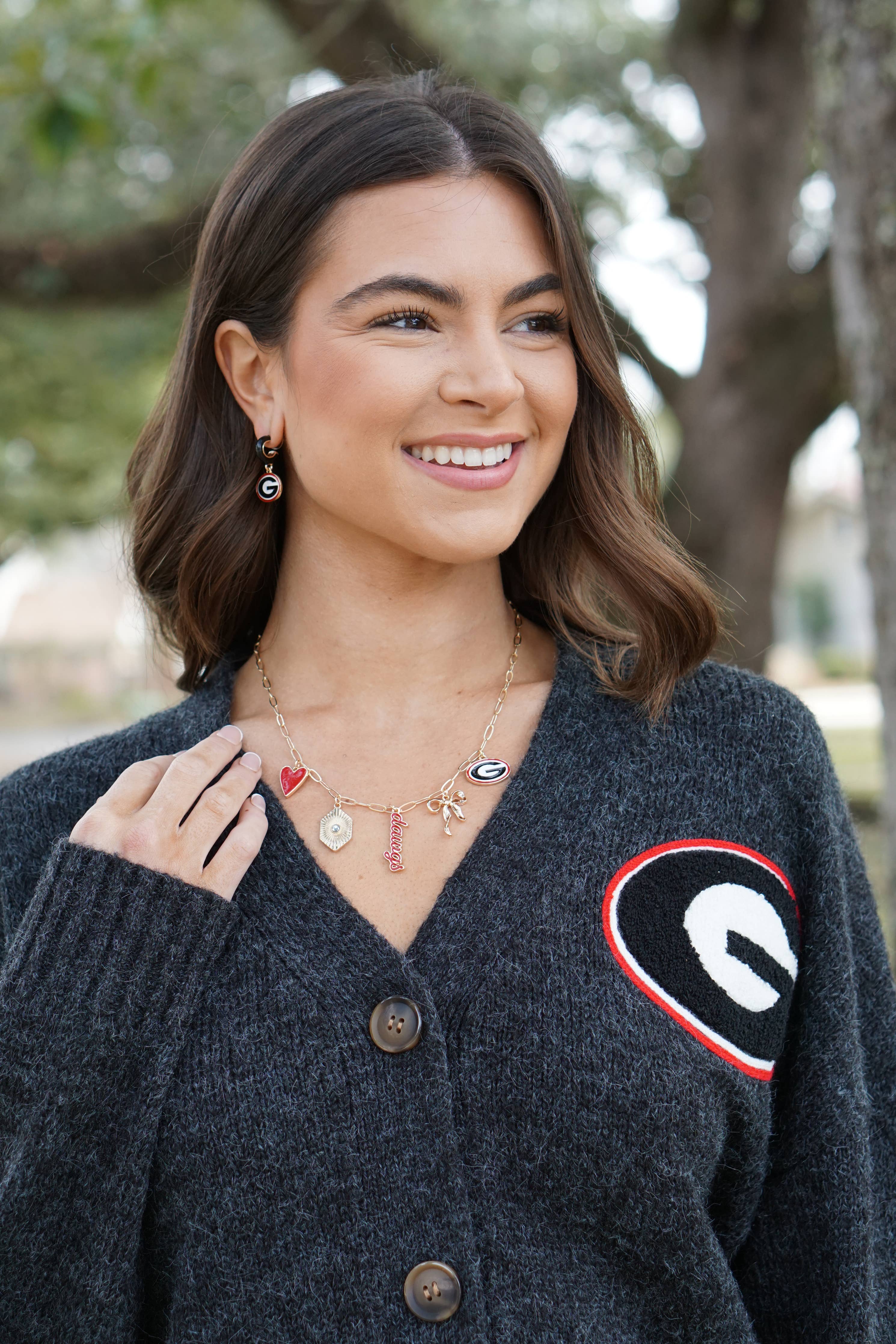 Georgia Bulldogs Charm Necklace