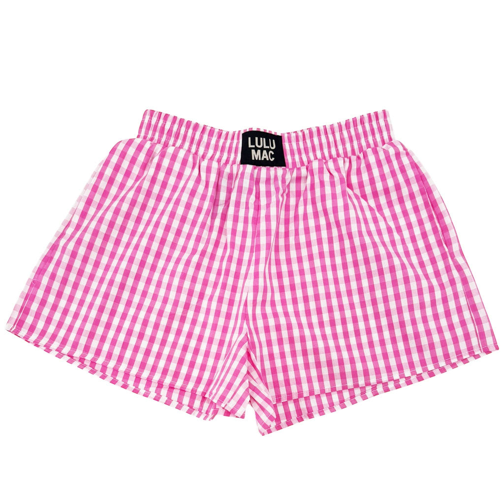 Lulu Mac Shorts: Pink Gingham