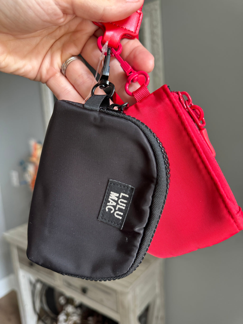 Red/Black Lulu Mac Wristlet