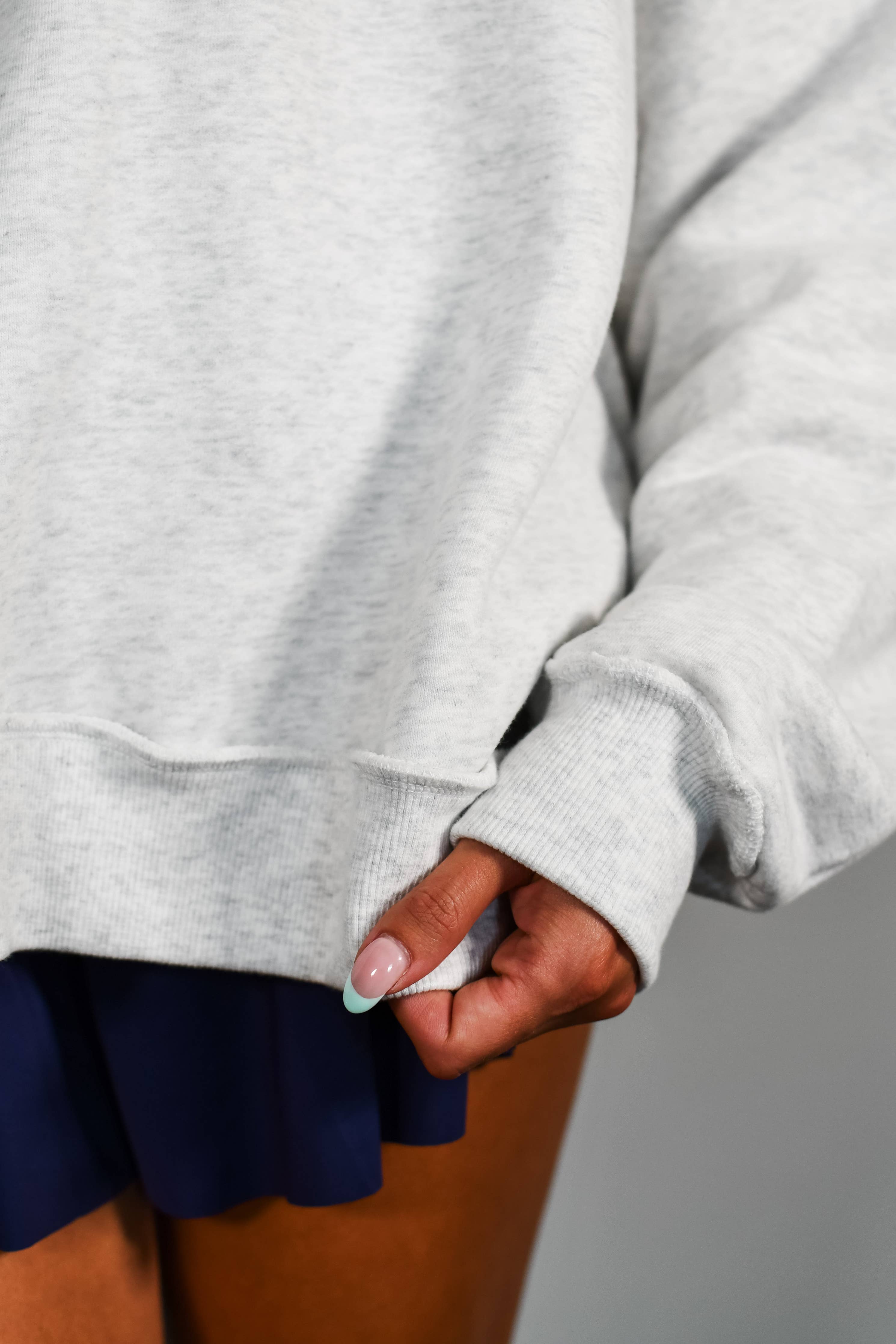 Classic Southern Mock Neck Sweatshirt - Heather Grey