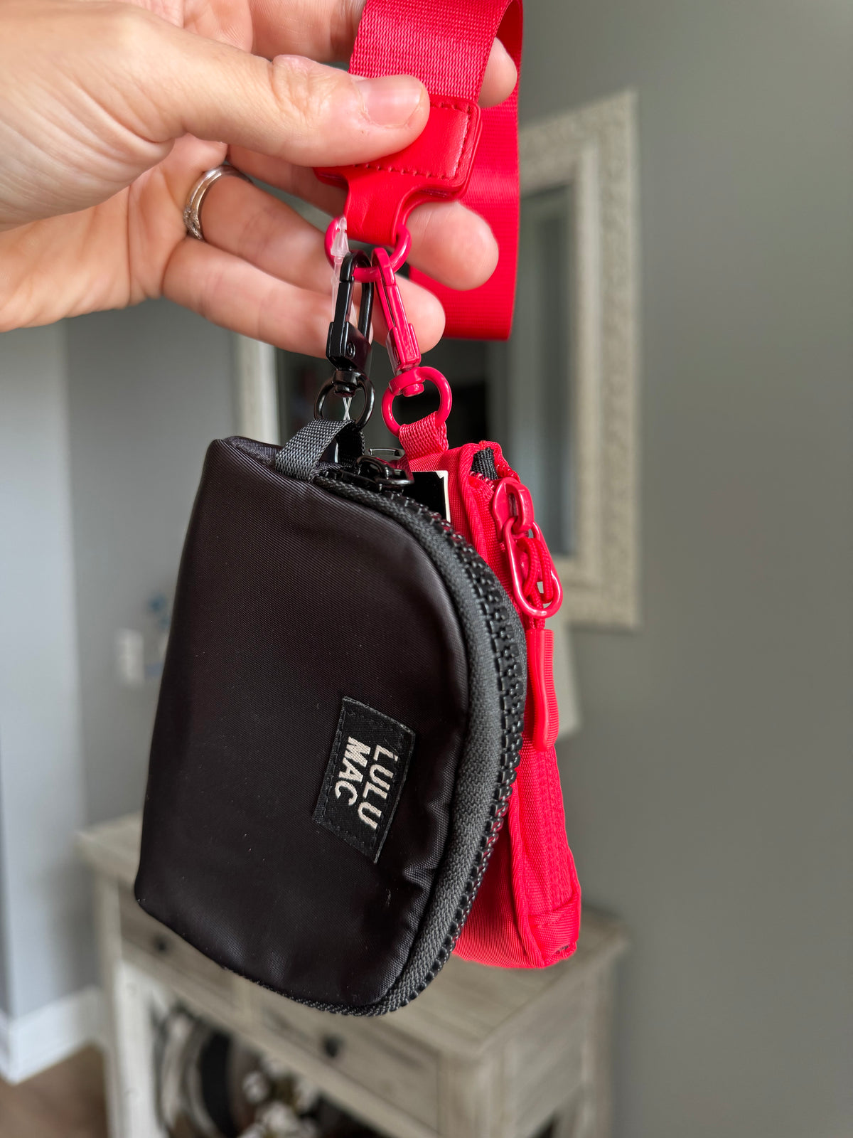 Red/Black Lulu Mac Wristlet