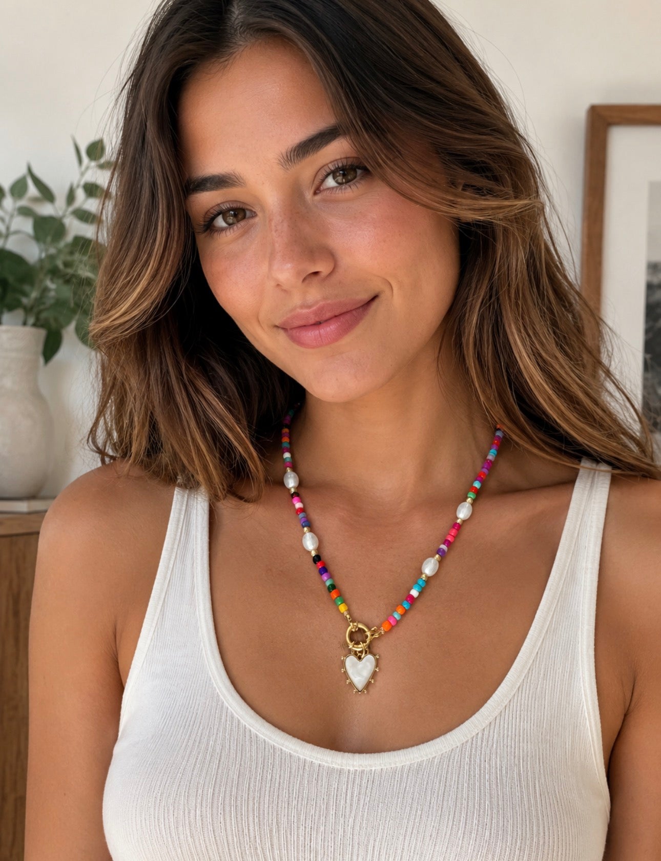 Sweet Heart Beaded Necklace