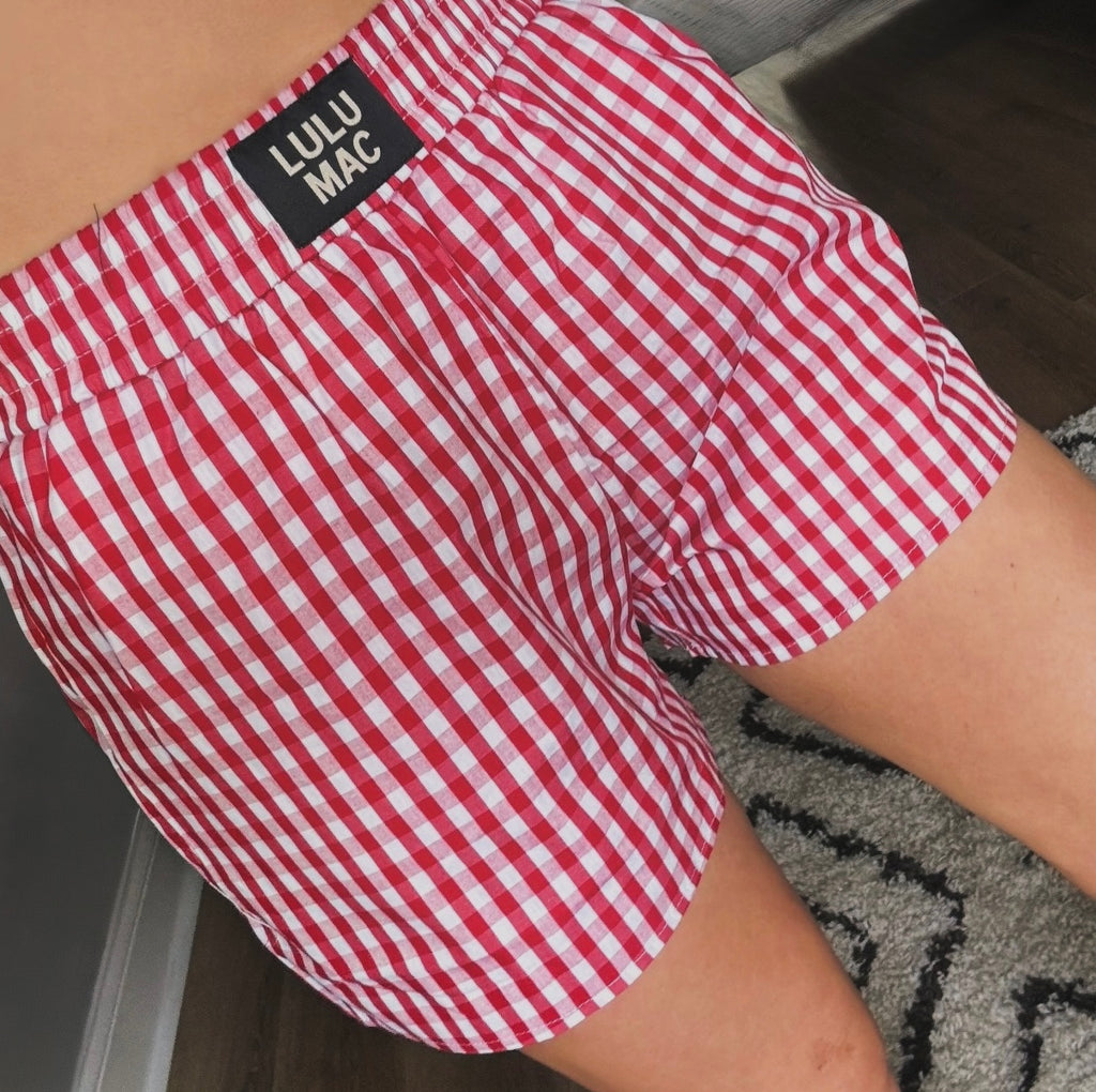 Lulu Mac Shorts (Red Gingham)