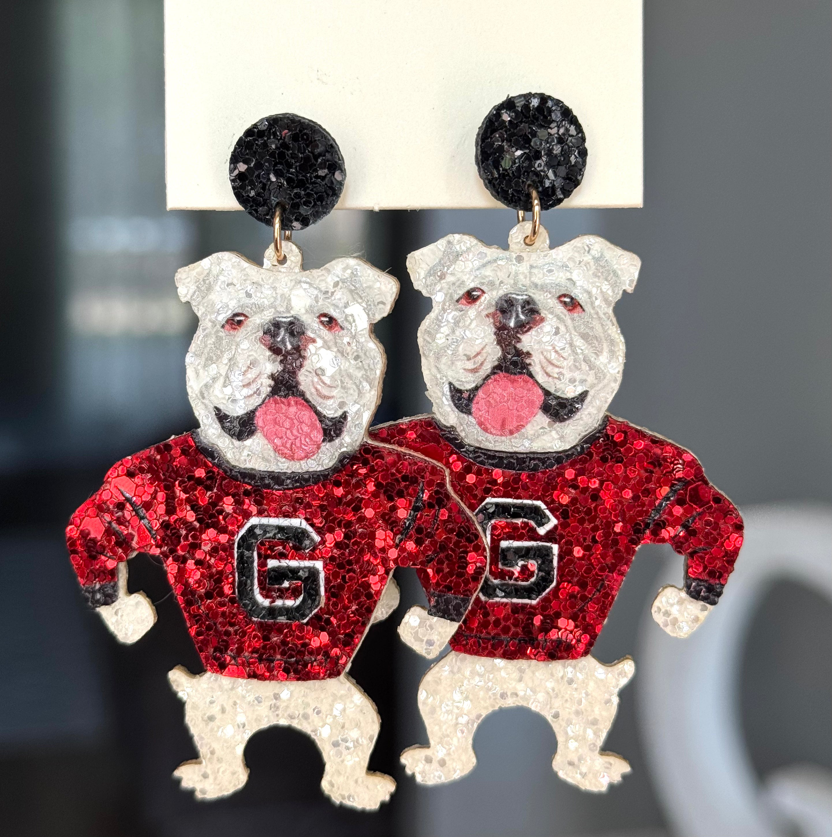 Glitter Bulldog Earrings