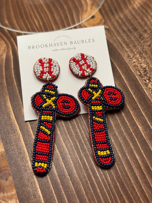 Atlanta Braves Beaded Tomahawk Earrings