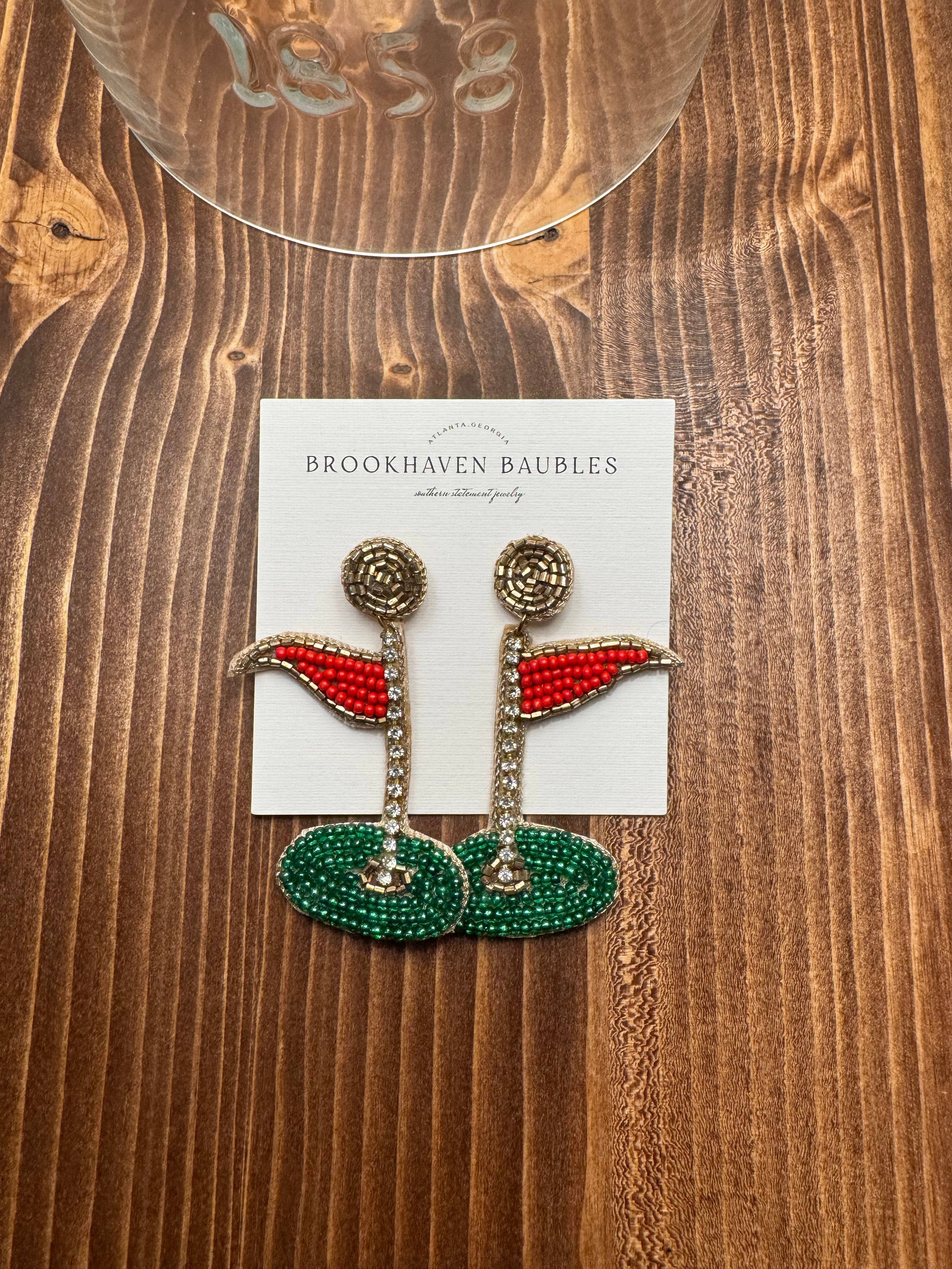 Master's Golf Flag Beaded Earrings