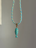 Catch of the Day Necklace (Blue)