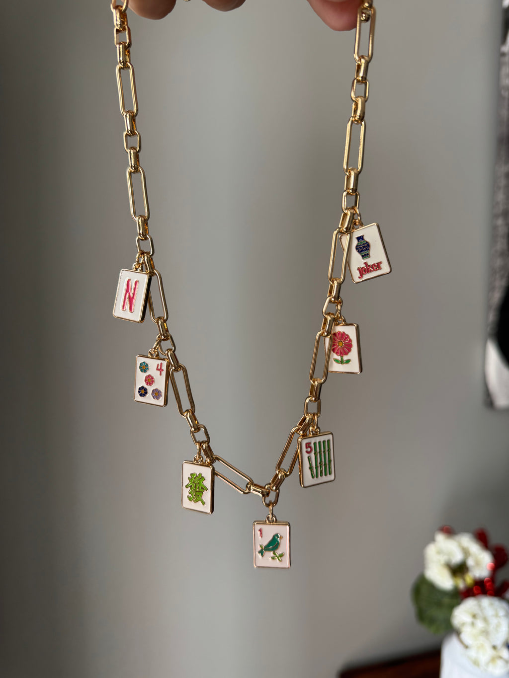 Mahjong Charm Necklace