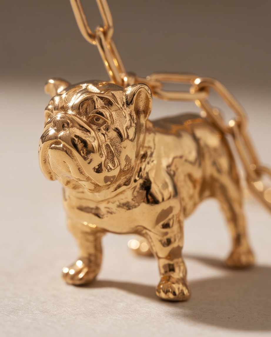 Bulldog Gold Chain Necklace