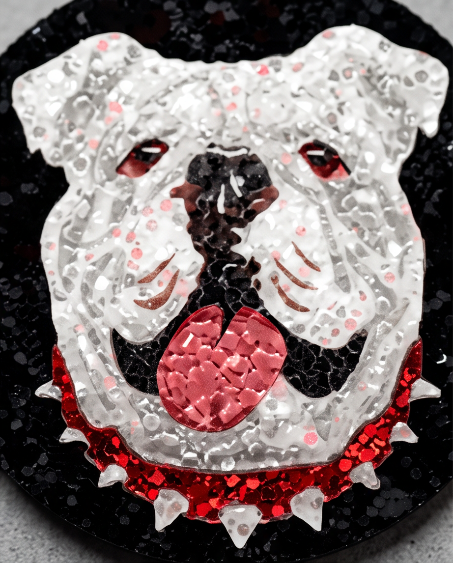 Bulldog Glitter Disc Earrings
