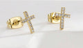 Golden Grace Cross Studs