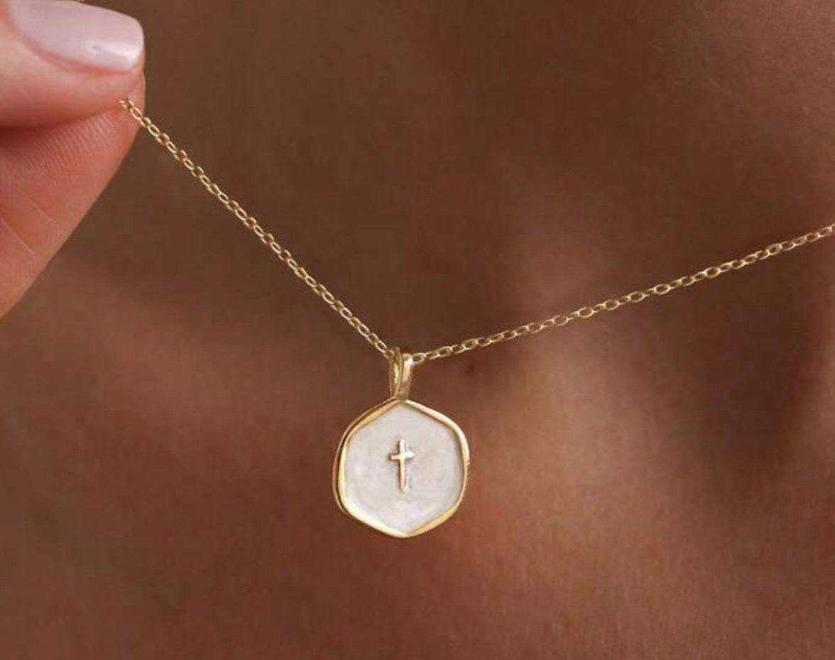 Ivory Faith Cross Necklace