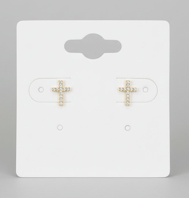 Golden Grace Cross Studs