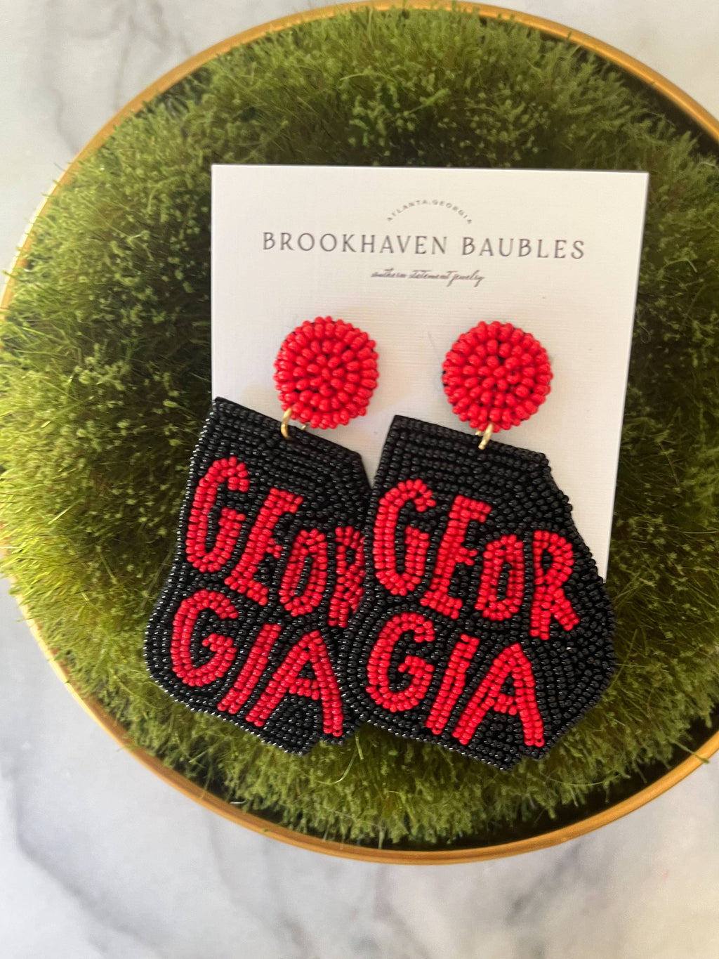 Georgia Red/Black Beaded Earrings