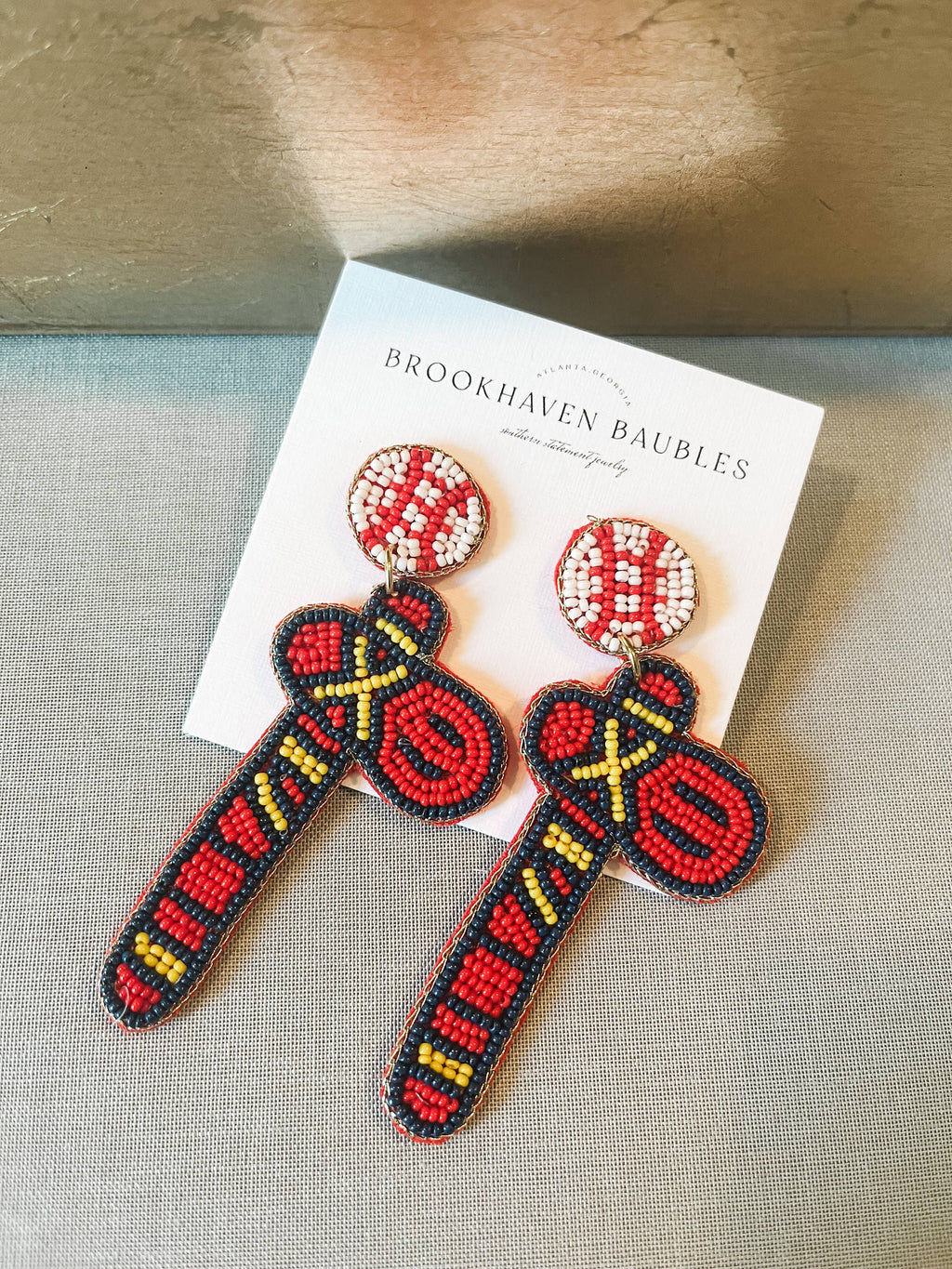 Atlanta Braves Beaded Tomahawk Earrings