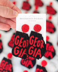 Georgia Red/Black Beaded Earrings